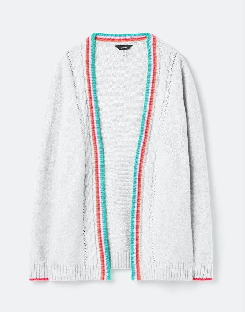 Joules Ladies Kadie Slouchy Grey Marl Cardigan-3